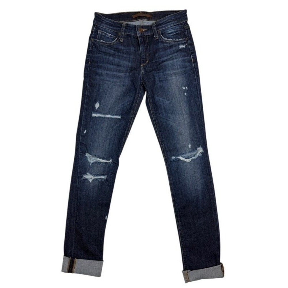 Joe's Jeans Jeans Womens 26 Mid Rise Skinny Dark Wash Distressed Denim